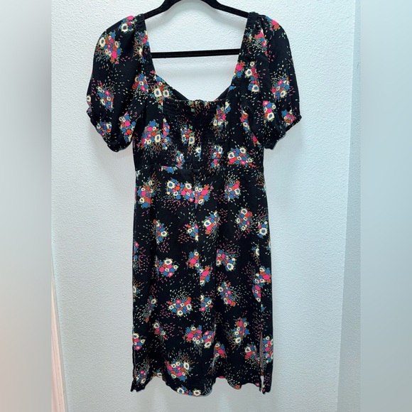 Anthropologie Black and Multicolor Floral Midi Dress - Size 6 - Picture 8 of 11